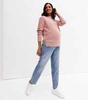 New Look Maternity Mid Pink Ribbed Knit High Neck Jumper